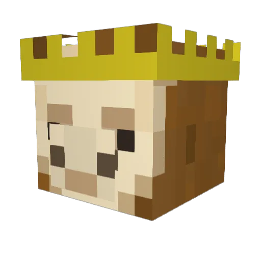 LlamaKing03 Minecraft avatar head, 3D render