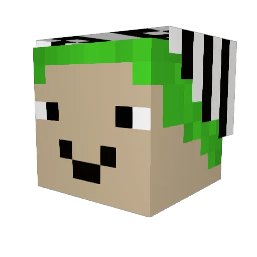 LlamaMilkshake Minecraft avatar head, 3D render