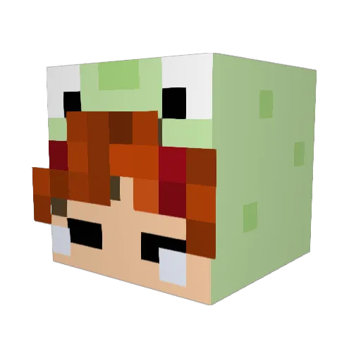 LlamaPalFriend Minecraft avatar head, 3D render