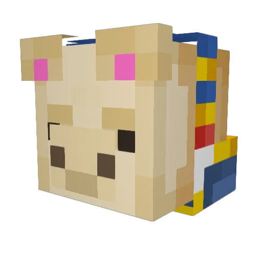 LlamaXP Minecraft avatar head, 3D render