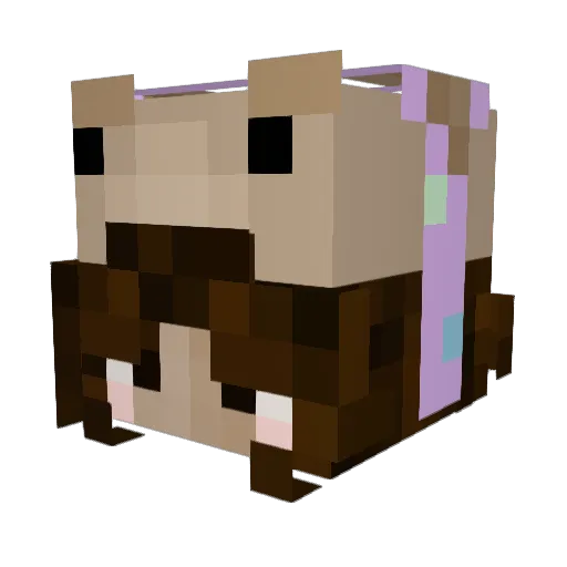 Llama_gal Minecraft avatar head, 3D render