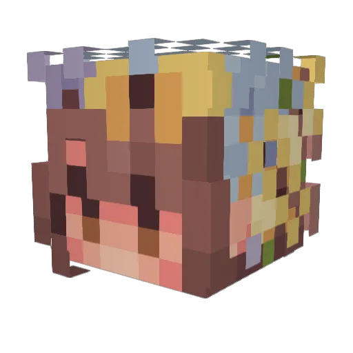 Llamamelucky Minecraft avatar head, 3D render