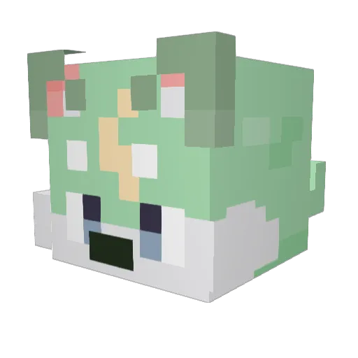 Lliai Minecraft avatar head, 3D render