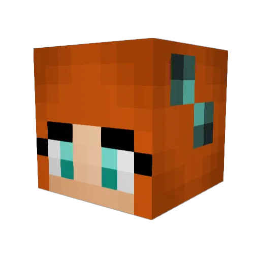 Llinda Minecraft avatar head, 3D render