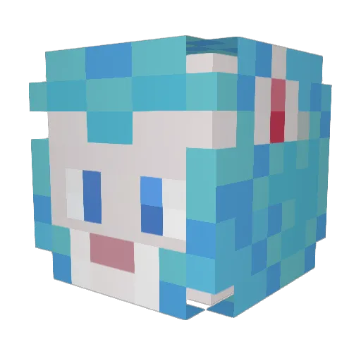 LlishHo Minecraft avatar head, 3D render