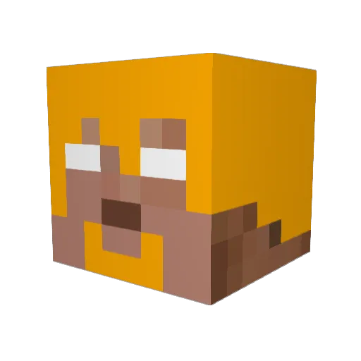 Llonks Minecraft avatar head, 3D render