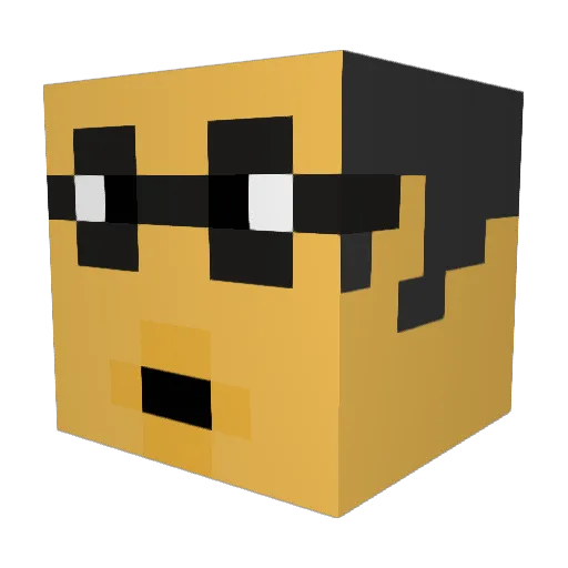 Llopy Minecraft avatar head, 3D render