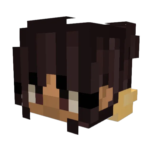 Llufty Minecraft avatar head, 3D render