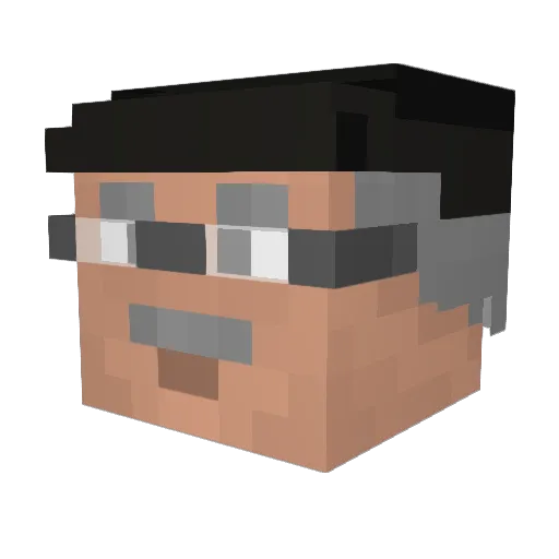 Llzyex Minecraft avatar head, 3D render