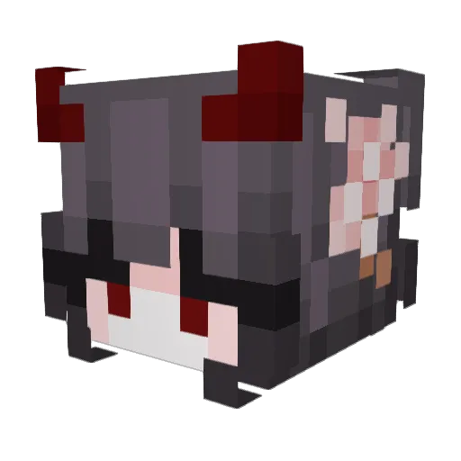 Lmargi Minecraft avatar head, 3D render