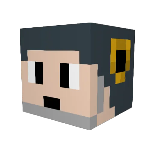 Lmax Minecraft avatar head, 3D render