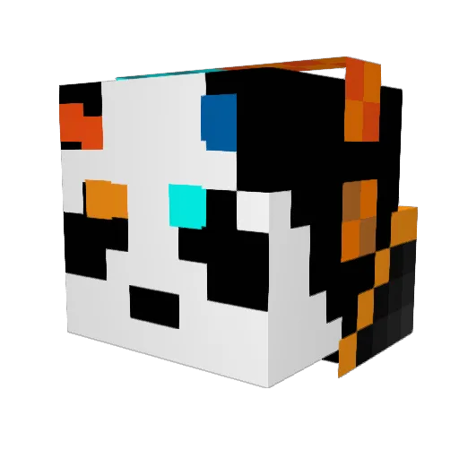 Lmentra Minecraft avatar head, 3D render