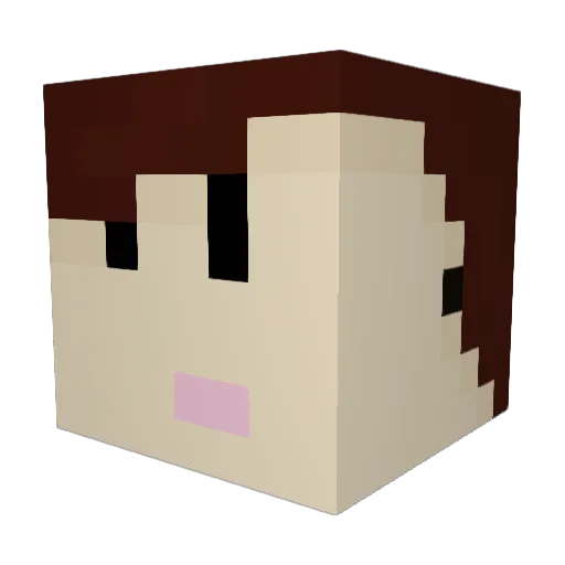 Lmorti Minecraft avatar head, 3D render