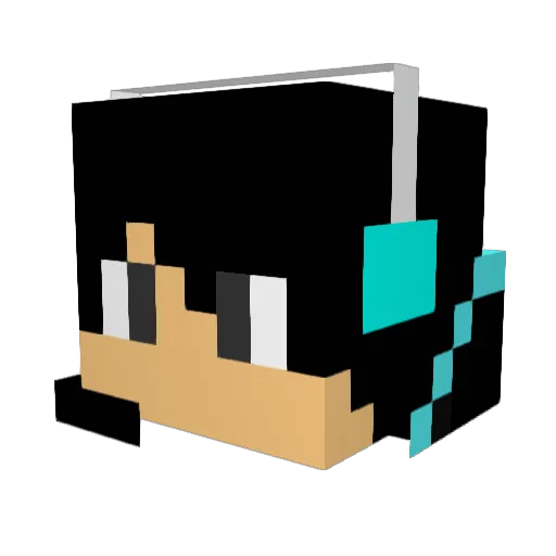LmxDiamond Minecraft avatar head, 3D render