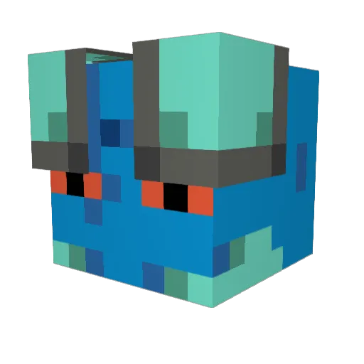 Lmzzz Minecraft avatar head, 3D render