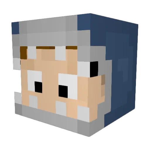 Lnad Minecraft avatar head, 3D render