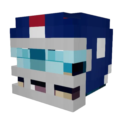 Lngr Minecraft avatar head, 3D render