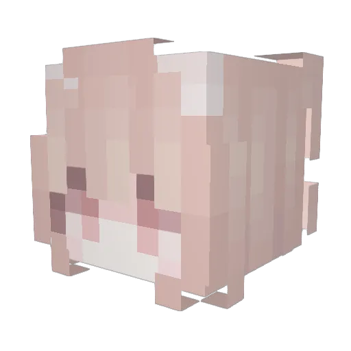 Lo01y Minecraft avatar head, 3D render