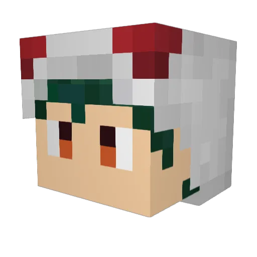 Lo7 Minecraft avatar head, 3D render