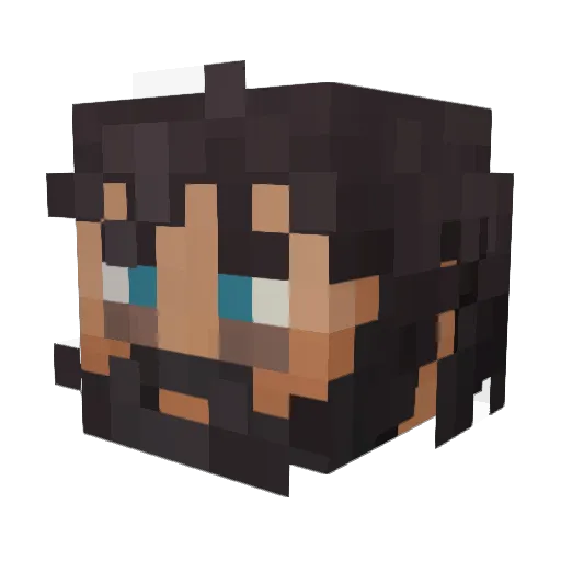 LoFPS Minecraft avatar head, 3D render