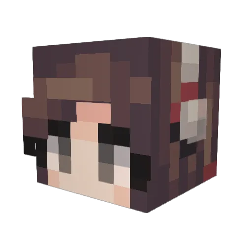 LoFiHipHopGirl Minecraft avatar head, 3D render