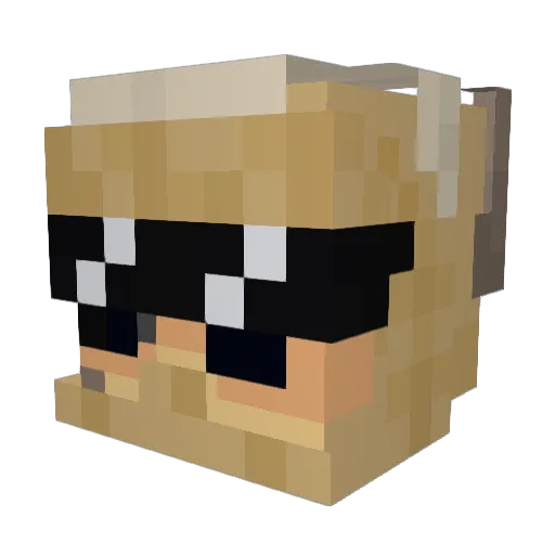 LoJ1c Minecraft avatar head, 3D render
