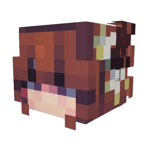 LoKitten Minecraft avatar head, 3D render