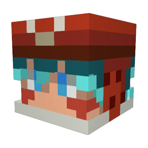 LoLHoonta Minecraft avatar head, 3D render