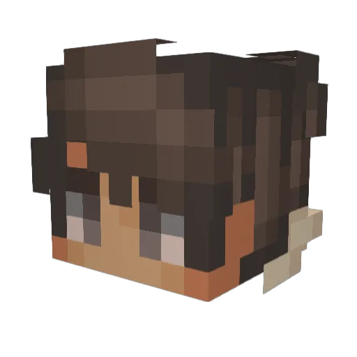 LoPeralta Minecraft avatar head, 3D render