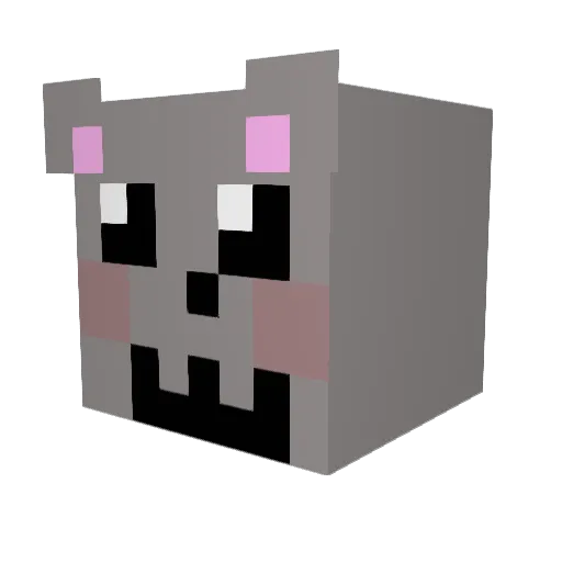 LoQ33r Minecraft avatar head, 3D render