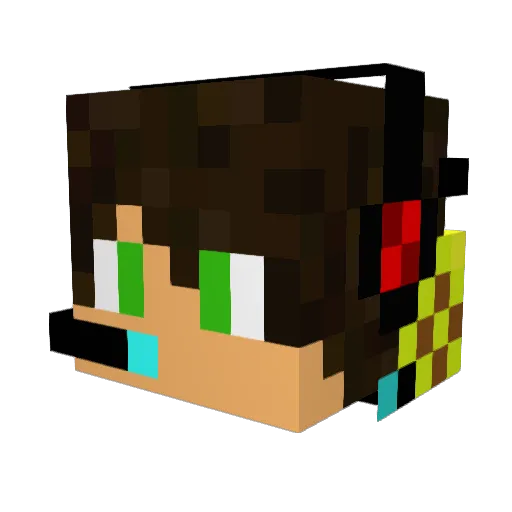 LoRuto Minecraft avatar head, 3D render