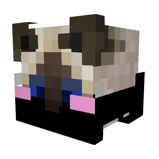 LoStevos Minecraft avatar head, 3D render