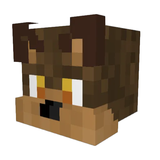 LoWolff Minecraft avatar head, 3D render