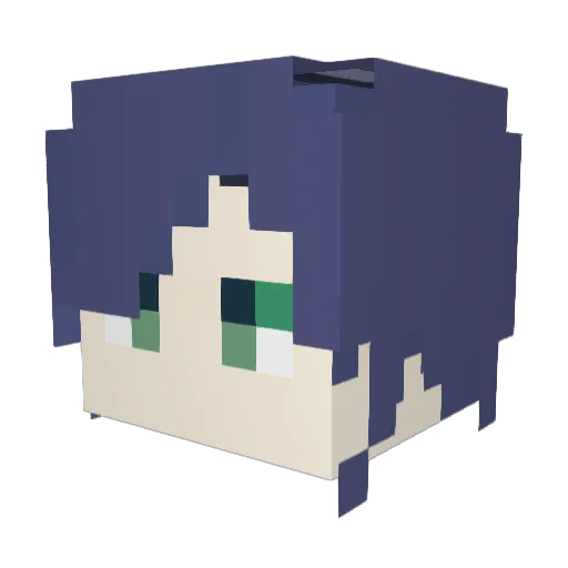 Lo_re_ Minecraft avatar head, 3D render