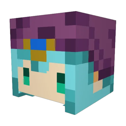 Load_Flow Minecraft avatar head, 3D render