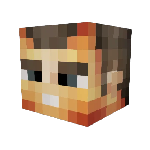 LoadedGrog Minecraft avatar head, 3D render