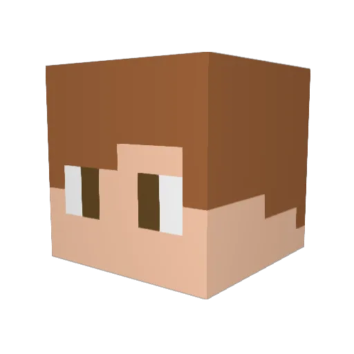 Loador Minecraft avatar head, 3D render