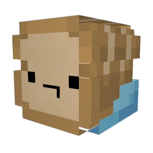 LoafUvBread Minecraft avatar head, 3D render
