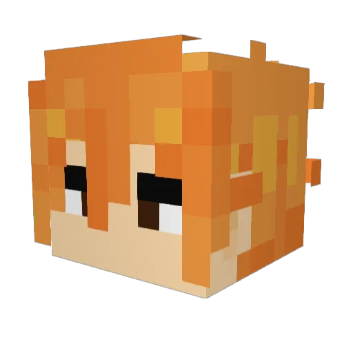 Loaner Minecraft avatar head, 3D render