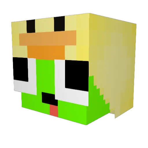 Loapy Minecraft avatar head, 3D render