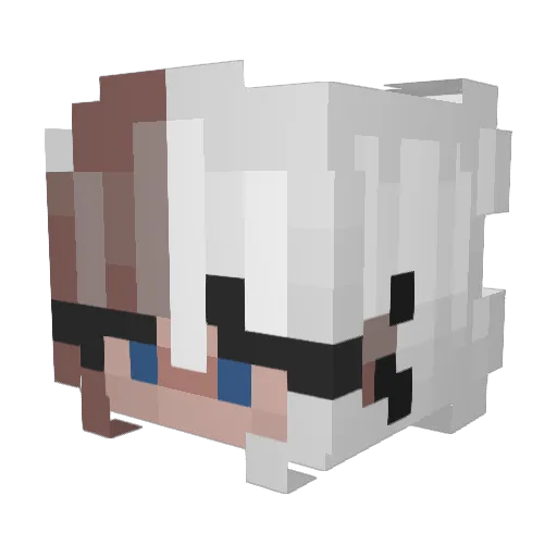 LobaLunar Minecraft avatar head, 3D render