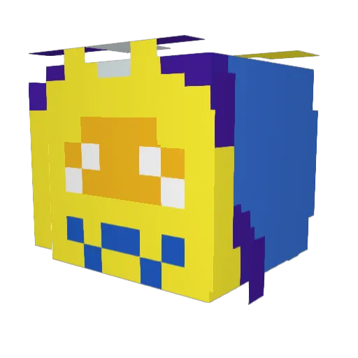 Lobby_Face Minecraft avatar head, 3D render