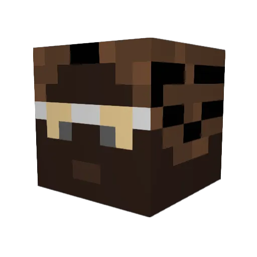 Lobii Minecraft avatar head, 3D render