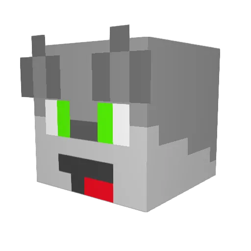 Lobo04 Minecraft avatar head, 3D render