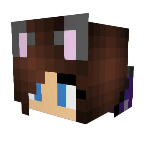 LoboGirl Minecraft avatar head, 3D render
