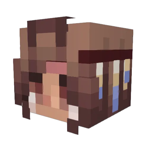 LoboGris2026 Minecraft avatar head, 3D render