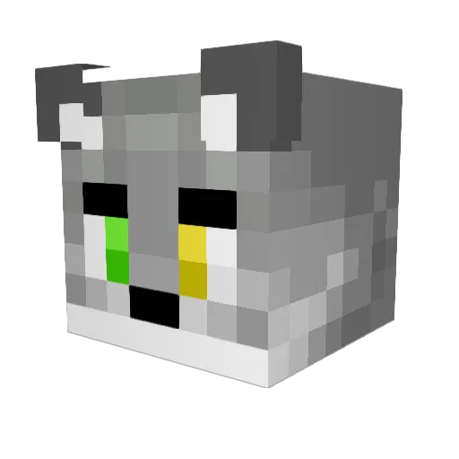 LoboMaster Minecraft avatar head, 3D render