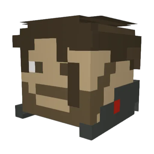 Lobochampion Minecraft avatar head, 3D render