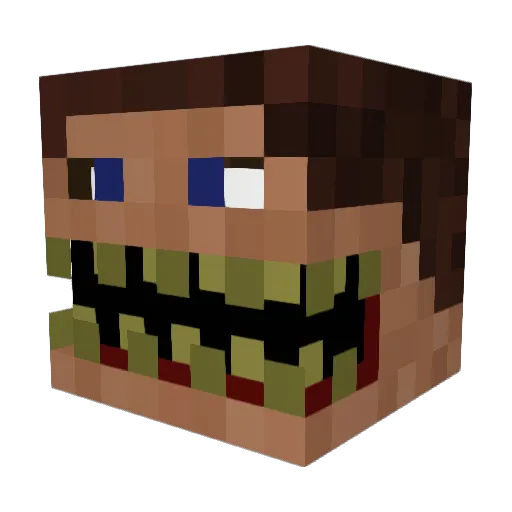 Lobojulobo Minecraft avatar head, 3D render