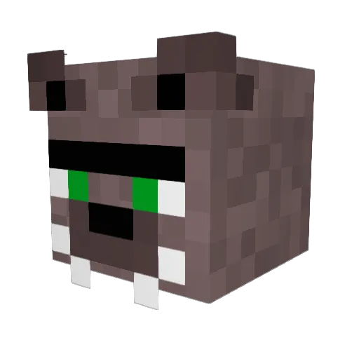 Lobombre Minecraft avatar head, 3D render
